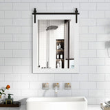 30 x 22 Inch Wall Mount Mirror with Wood Frame-White