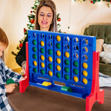 Jumbo 4-to-Score Connect Game Set with Carrying Bag and 42 Coins-Red