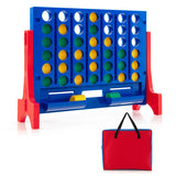 Jumbo 4-to-Score Connect Game Set with Carrying Bag and 42 Coins-Red