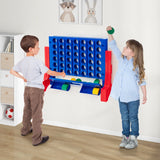 Jumbo 4-to-Score Connect Game Set with Carrying Bag and 42 Coins-Red