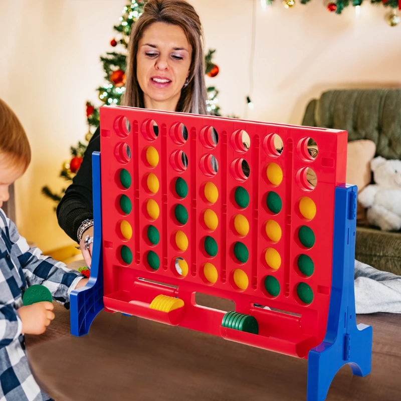 Jumbo 4-to-Score Connect Game Set with Carrying Bag and 42 Coins-Blue