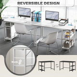 HOMCOM Computer Desk, with Power Sockets - White