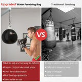 18 Inch 110 Pound Heavy Punching Water Aqua Bag with Adjustable Metal Chain-Black