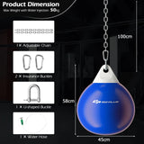 Water Punching Bag with Water Injector and Hanging Accessories-Blue