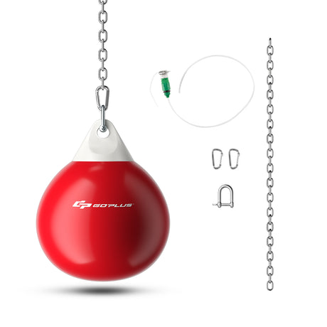 18 Inch 110 Pound Heavy Punching Water Aqua Bag with Adjustable Metal Chain-Red