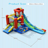 9-in-1 Inflatable Kids Water Slide Bounce House without Blower