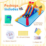6-In-1 Inflatable Water Slide with Dual Slides and Cave Crawling Game without Blower