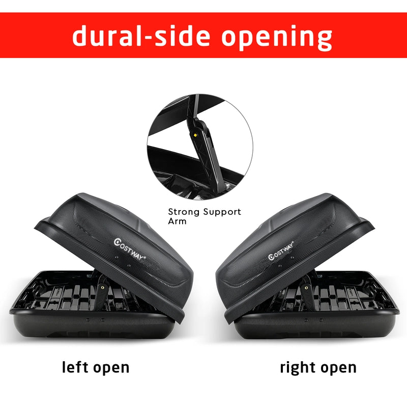 14 Cubic Feet Cargo Box Dual-sided Opening Car Roof-Black
