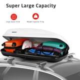 400L Car Rooftop Cargo Box with Security Keys and Dual Side Opening-White