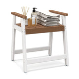 Shower Bench with Arms for Inside Shower Shaving Legs-Brown