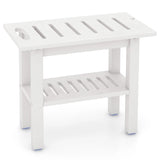 Shower bench bathroom bathroom stool waterproof with handle &amp; storage compartment shower stool up to 150 kg load capacity white