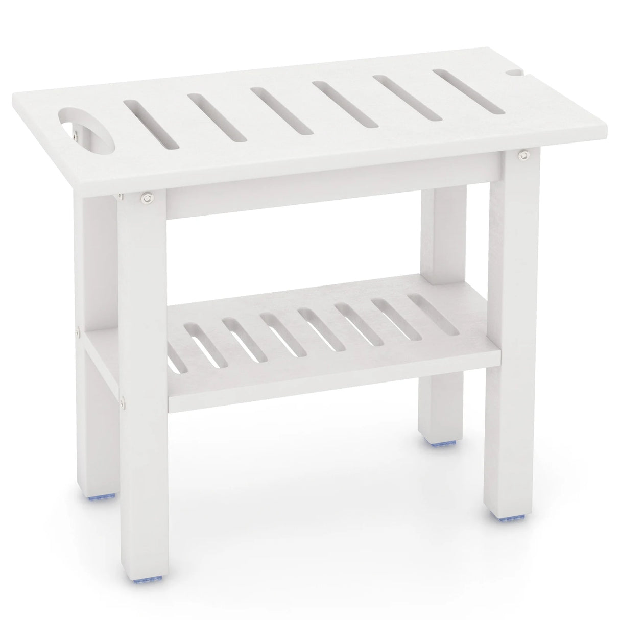 Shower bench bathroom bathroom stool waterproof with handle &amp; storage compartment shower stool up to 150 kg load capacity white