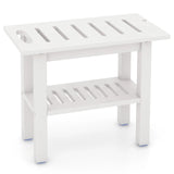 Shower bench bathroom bathroom stool waterproof with handle &amp; storage compartment shower stool up to 150 kg load capacity white