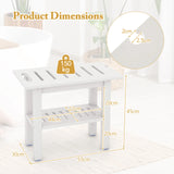 Shower bench bathroom bathroom stool waterproof with handle &amp; storage compartment shower stool up to 150 kg load capacity white