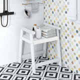 Heavy Duty Shower Bench with Arms for Inside Shower Shaving Legs-White