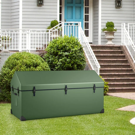 Waterproof Outdoor Storage Box with Ventilated Window, Adjustable Snap-Green