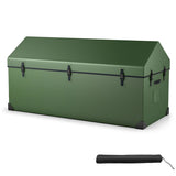 Waterproof Outdoor Storage Box with Ventilated Window, Adjustable Snap-Green