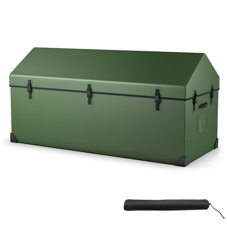 Waterproof Outdoor Storage Box with Ventilated Window, Adjustable Snap-Green
