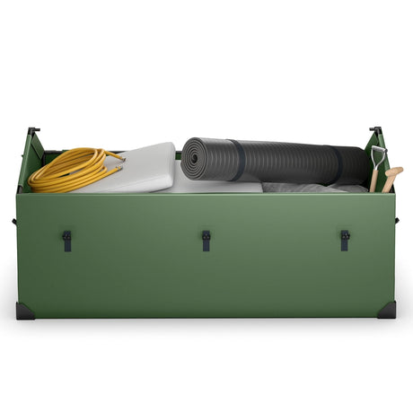 Waterproof Outdoor Storage Box with Ventilated Window, Adjustable Snap-Green