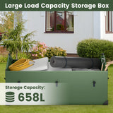Waterproof Outdoor Storage Box with Ventilated Window, Adjustable Snap-Green