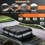 420 L roof box for car with combination lock &amp; 6 door hooks &amp; anti-slip mat waterproof roof box gray
