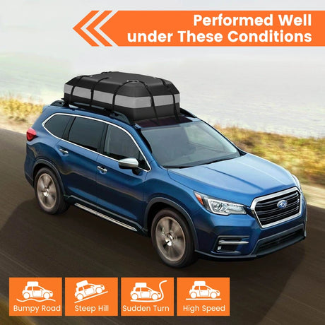 420 L roof box for car with combination lock &amp; 6 door hooks &amp; anti-slip mat waterproof roof box gray