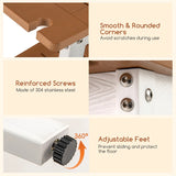 HIPS Shower Bench Seat with Handle Shower Head-Brown&White