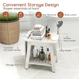 HIPS Shower Bench Seat with Handle Shower Head-White