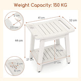 HIPS Shower Bench Seat with Handle Shower Head-White
