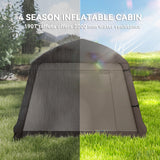 Outsunny Blow Up Tent w/ Hand Pump, Inflatable Camping Tent, Easy Setup 1/2 Person Waterproof Khaki