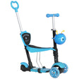 HOMCOM 5 in1 Kids  Scooter 3 Wheel Toddler scooter Kick Scooter with Adjustable Handlebar, Removable Seat & Back Rest for 18 Month+, Blue