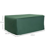 Outsunny Outdoor Garden Furniture Cover Waterproof, Anti-UV 600D Heavy Duty Oxford Fabric Patio Furniture Cover for Rectangular Sofa Table Set, Green, 245 x 165 x 55 cm