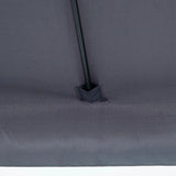 Outsunny 2.3m Half Parasol Semi Round Umbrella Patio Metal Frame Crank Handle for Balcony-- NO BASE INCLUDED, Grey