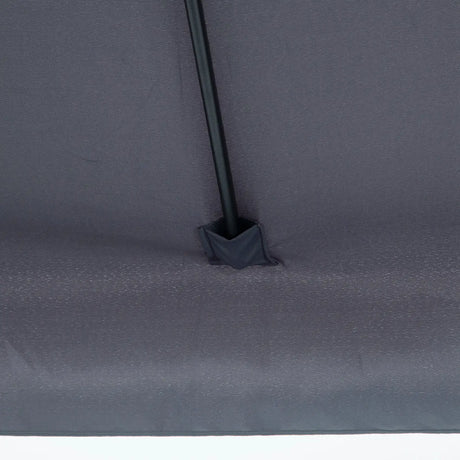 Outsunny 2.3m Half Parasol Semi Round Umbrella Patio Metal Frame Crank Handle for Balcony-- NO BASE INCLUDED, Grey