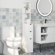 HOMCOM Slim Bathroom Storage Cabinet with Drawers, Tall Bathroom Cupboard with 2-Tier Shelf, White