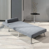 HOMCOM Single Velvet-Feel Sleeper Chair - Grey