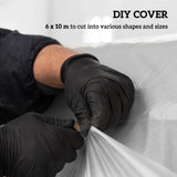 Outsunny 6 X 10m Heavy Duty (150um/6mil) Polypropylene Greenhouse Cover Replacement, UV Resistant Waterproof Plastic Polytunnel Cover, Clear