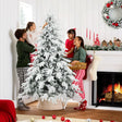 HOMCOM 7ft Super Flocked Christmas Tree - Green/White