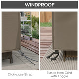 Outsunny Large Square Patio Garden Furniture Set Cover 600D Oxford Waterproof, 230 x 230 x 70cm, Grey