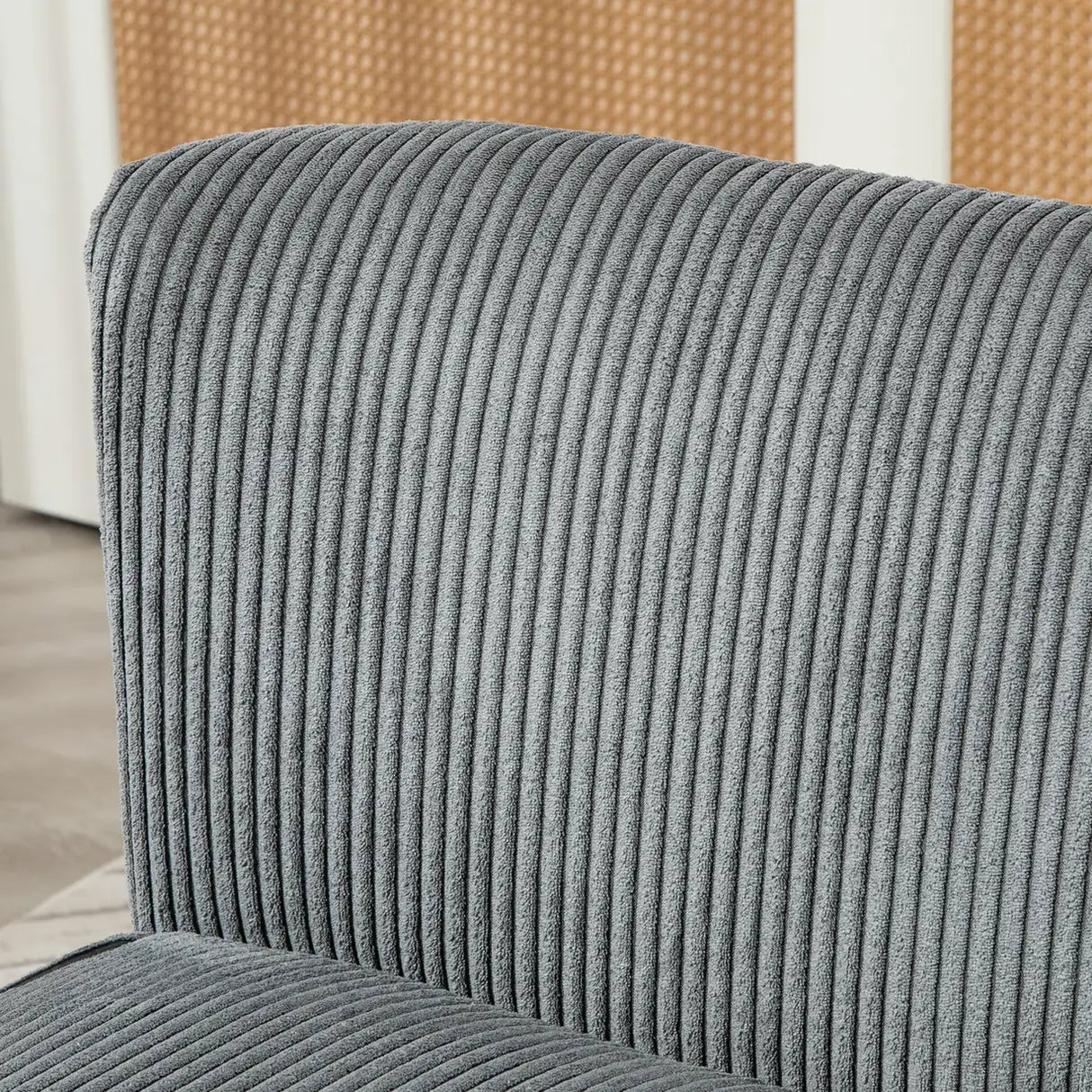 HOMCOM Modern Corduroy Double Seat Sofa w/ Wood Frame Foam Padding High Back Soft Comfortable Compact Couch Grey