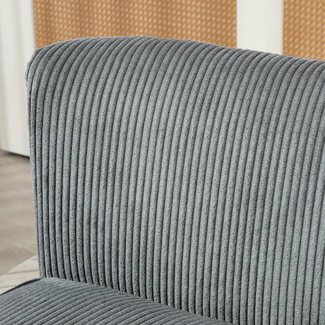 HOMCOM Modern Corduroy Double Seat Sofa w/ Wood Frame Foam Padding High Back Soft Comfortable Compact Couch Grey