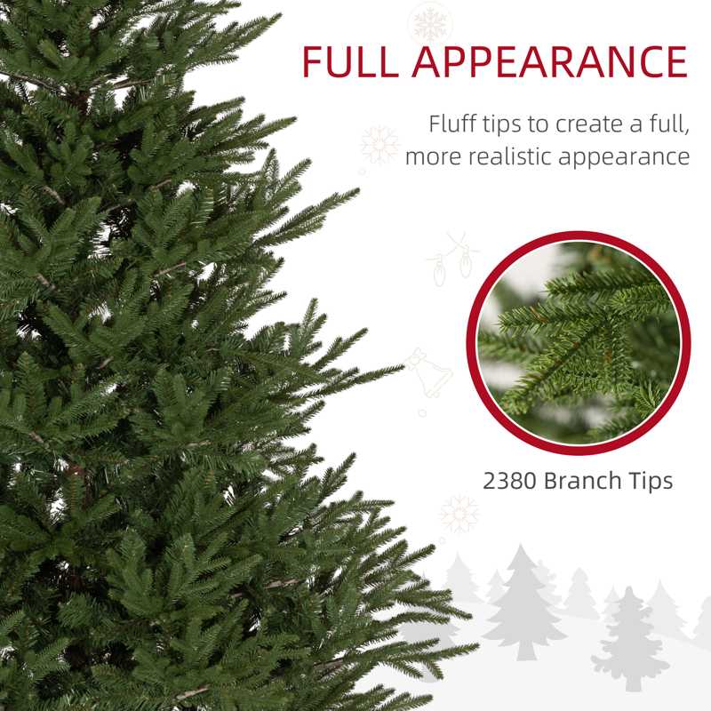 HOMCOM 5ft Bushy and Bare Artificial Christmas Tree - Green