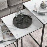 HOMCOM Three Nest of Tables, Marble Effect Finish