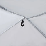 Outsunny Dome Tent for 6-8 Person, Camping Tent with 4 Zipped Mesh Doors, Removable Oxford Cloth, Lamp Hook, Portable Carry Bag, White and Blue