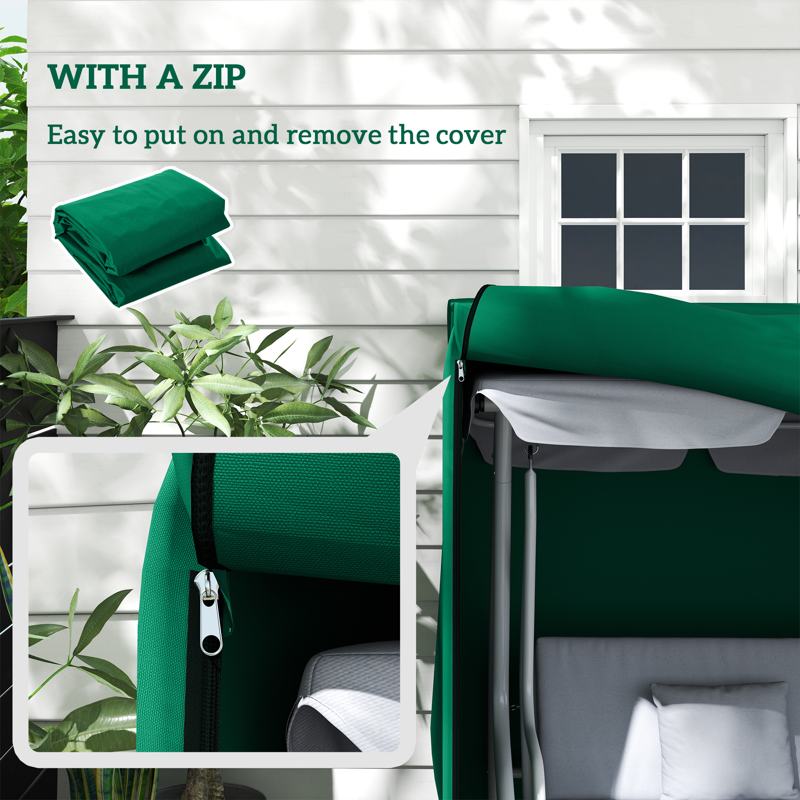 Outsunny 220 x 125cm Three-Seater Swing Chair Protective Cover - Green