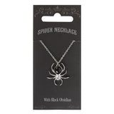 Black Obsidian Spider Pendant Necklace