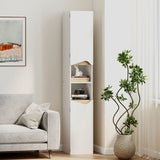 HOMCOM Tall Slim Bathroom Cabinet with 2 Doors, 2 Shelves - White