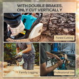 DURHAND 2000W Powerful Electric Chainsaw, 16" Aluminium Blade Portable Corded Chain Saw, 7250rpm Chain Saw for Garden Tree Pruning, 13m/s Chain Speed Auto Chain Lubrication to Cut Wood, Blue