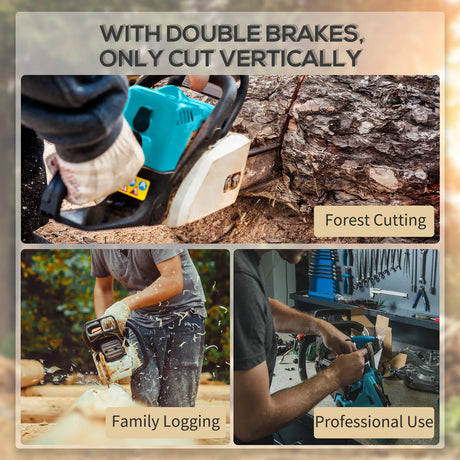 DURHAND 2000W Powerful Electric Chainsaw, 16" Aluminium Blade Portable Corded Chain Saw, 7250rpm Chain Saw for Garden Tree Pruning, 13m/s Chain Speed Auto Chain Lubrication to Cut Wood, Blue