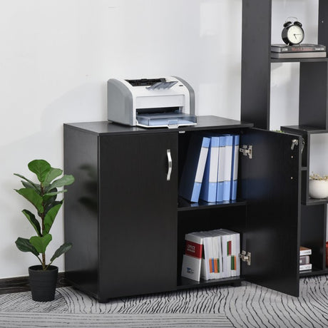 Vinsetto Two-Tier Locking Office Storage Cabinet - Black